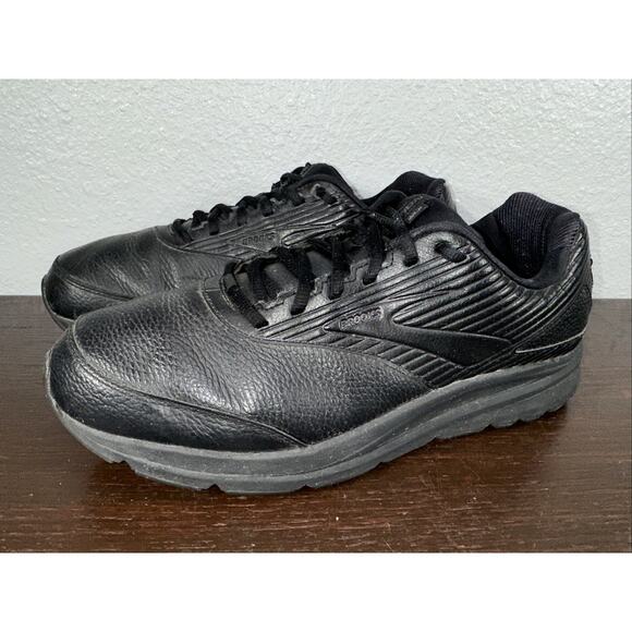 Brooks Shoes Mens Size 11.5 2E Addiction Walker 2 Walking Sneaker Black Leather main image 10
